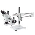 Amscope 3.5X-45X Trinocular Boom-Arm Stereo Microscope, 80-LED Ring Light SM-4TX-80S